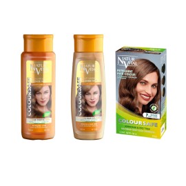 Natur Vital Hair Dye Set Blonde + Shampoo & Mask | Ammonia Free, Gray Cover