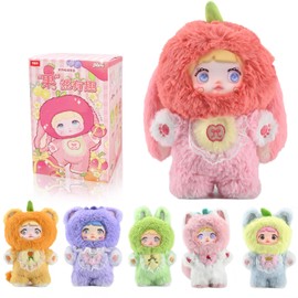 Blind Box Interesting Fruits Series Plush - 3 Expressions Adorable Plush Toys for Collectors - 7.1IN Doll with Unique Designs, 1PCS(1 of 7 Possible Styles)