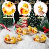 lasuroa 50pcs Mini Santa Claus Ducks, Little Resin Christmas Ducks