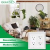White Decorative Double Outlet Covers Wall Plate, Natural Material Light