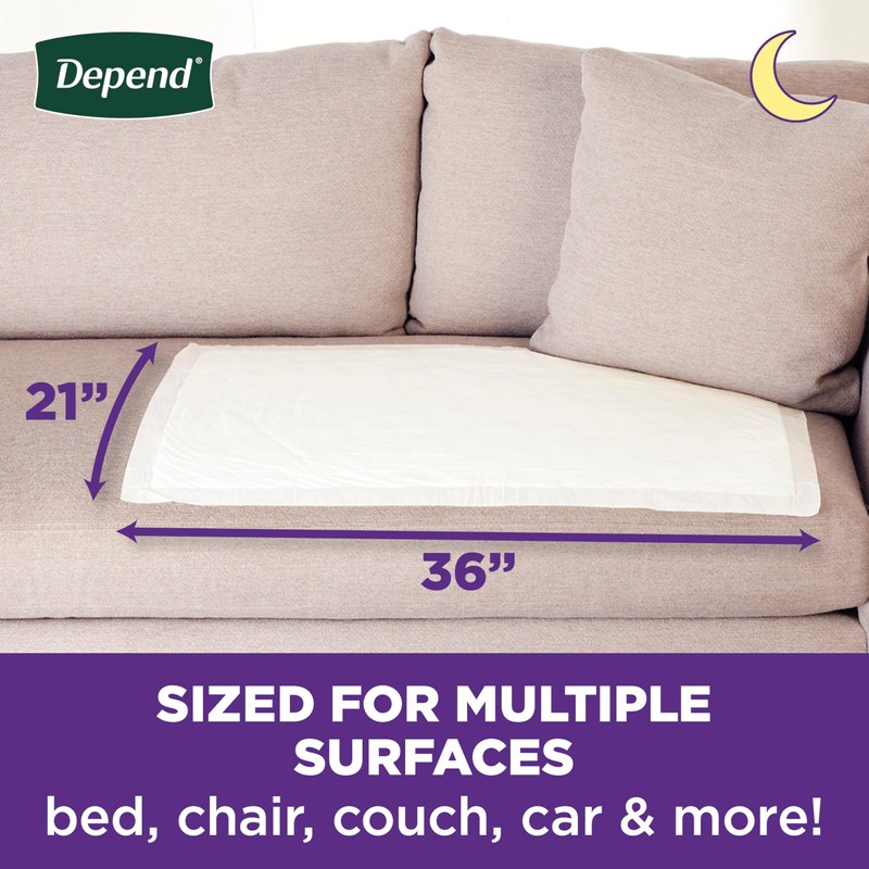 Depend Underpads, Disposable Incontinence Bed Pads for Adults, Slip Resistant,