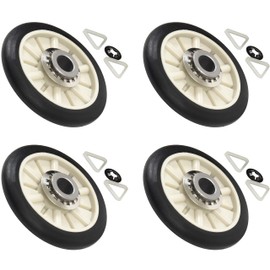 BlueStars 349241T Dryer Rear Drum Support Roller Kit - Compatible with Kenmore Whirlpool Estate Roper Dryers - Replaces PS347627 AP3098345 337089 3389901 - Pack of 4