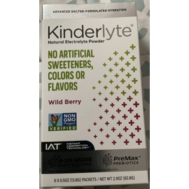 Kinderlyte Natural Electrolyte Powder - Wild Berry - 6ct/0.5oz Each, Lot Of 3