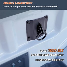 4 Pack Truck Bed Tie Down Anchor Boxlink E Port Bracket Plates & E-Track Black O Rings Compatible with Ford Raptor 2015-2025 F150 / F250 / F350 Super Duty, Fit for Other E Track Accessories