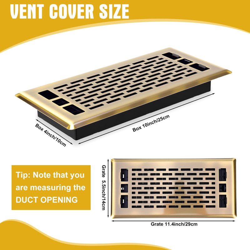 10 Pcs 4 x 10 Inches Floor Register Heavy Duty