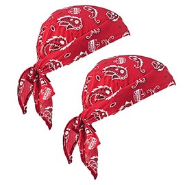 Ergodyne Chill-Its 6710 Evaporative Polymer Cooling Dew Rag, 2-Pack