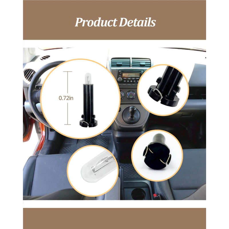 eosorssa 79629-S3V-A01 HVAC Control Neo-Wedge Light Bulb with Socket Fit