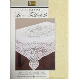 Nuevo Vinilo de ganchillo mantel de encaje, 152.4 cm de ancho x 90" largo rectangular, hueso beige