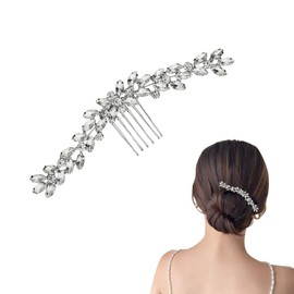ZHEJIA Bridal Hair Ornament, Silver Leaf Hair Comb, Hair Accessories, Wedding Headdress Bridal Pearl Hair Comb, Stylish, Hair Comb, Wedding, Kimono, Entrance Ceremonies, Coming of Age of Combs,