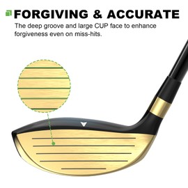 MAZEL Rescue Hybrid Golf Clubs for Men - 3,4,5 Hybrid for Right Handed Golfers,Regular/Stiff Flex Graphite Shafts (Graphite(Gold,Z35 II), 5 Hybrid, Regular, Right)