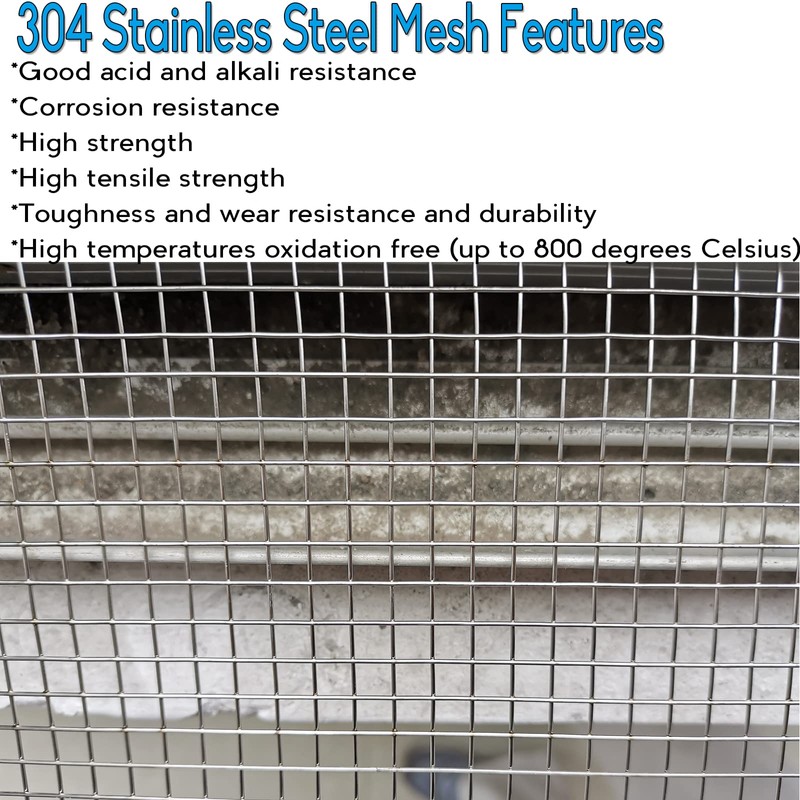 Upgraded 2PACK SS Wire Mesh, 4 Mesh Completely Welded, 12