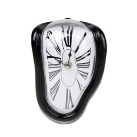 Verve Jelly Melting Clock, Silent Wall Clock, Salvador Dali Clock Watch, Surrealist Melted Clock, Creative Melting Clock for Decorative Home Kitchen Office Desk Shelf Table, Black