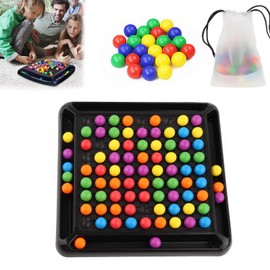Intellectual Chess Board Double Duel, 80 Pieces Rainbow Ball Board Games Game with Balls, Rainbow Ball Elimination Board Game, Tabletop Family Games, Party Games for Adults Children