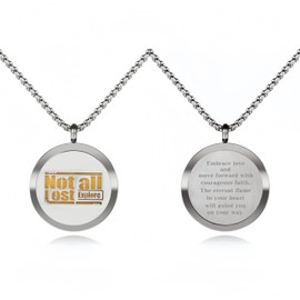 GV77ZF Essential Oil Necklace with 10 Cotton Pads for Yoga, Meditation, Travel and Everyday Wear, Stainless Steel Aromatherapy Pendant Essential Oil Diffuser Necklace Jewelry (Monogrammed Silver)