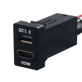 TOYOTA For Toyota vehicles HDMI Connection Unit Input Port QC3.0 Fast Charging USB Port Audio Parts Switch Hole Panel