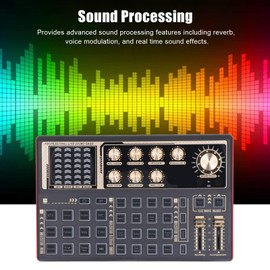 Live Sound Card, Voice Changer, Portable Audio Mixer Board Sound Effects, External Sound Cards for Live Streaming, Accompaniment, Gaming