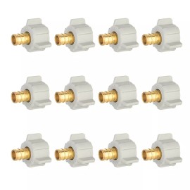 EFIELD 12 PCS 1/2" PEX X 1/2" FEMALE NPT THREADED SWIVEL BRASS CRIMP FITTINGS