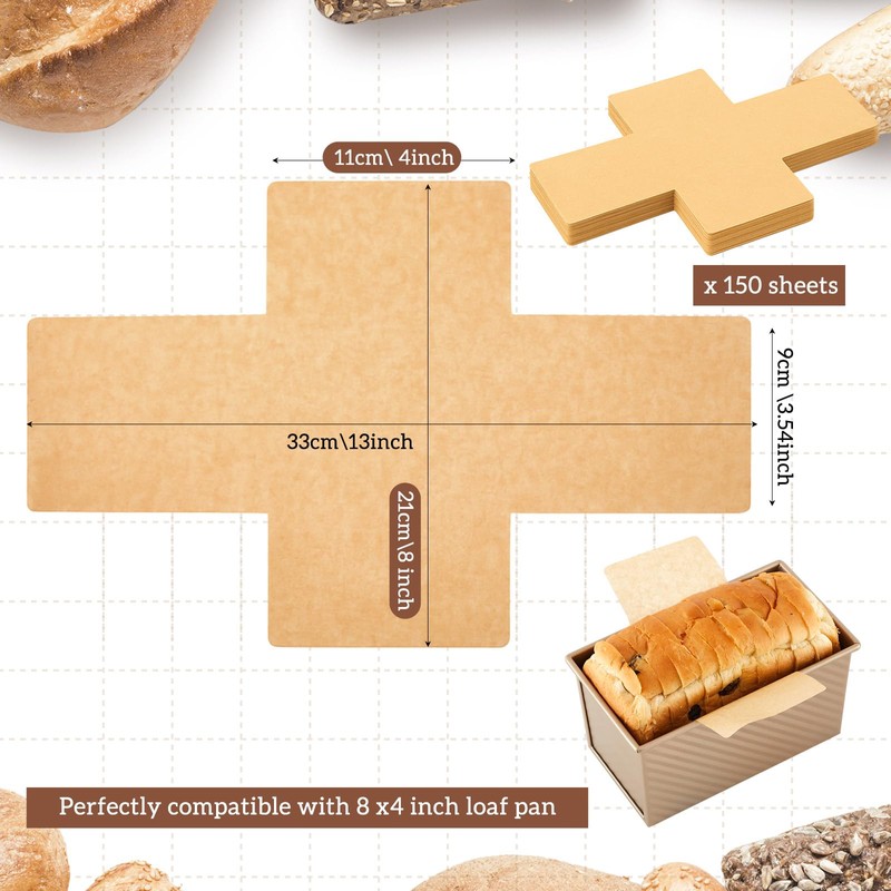 Feifeiya 150 Pcs Loaf Pan Liners for Baking Bread Pan
