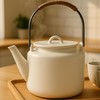 Durable Small Kaolin Ceramic Teapot (27 oz) - Heat Resistant