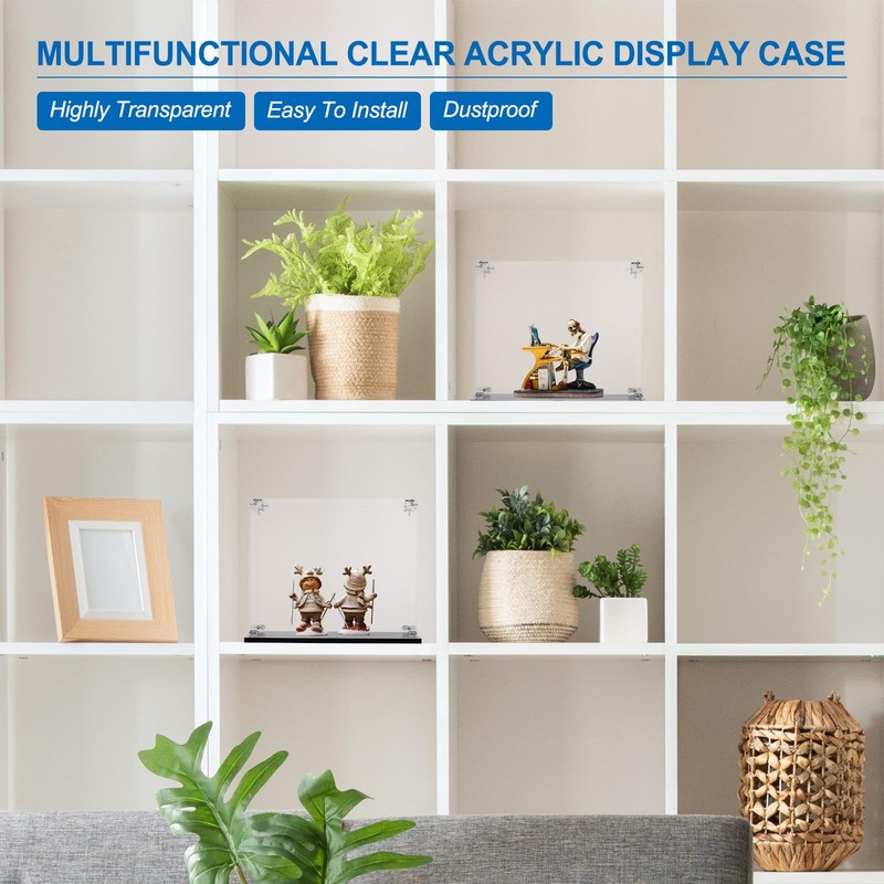 sourcing map Acrylic Display Case, 8x6x8 Inches Clear Display Box