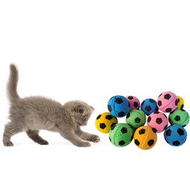 12 Pack Foam Soccer Balls Cats Toys Bouncy Ball Interactive cat Toy Kitten Toys cat Ball Toy (12Pcs)