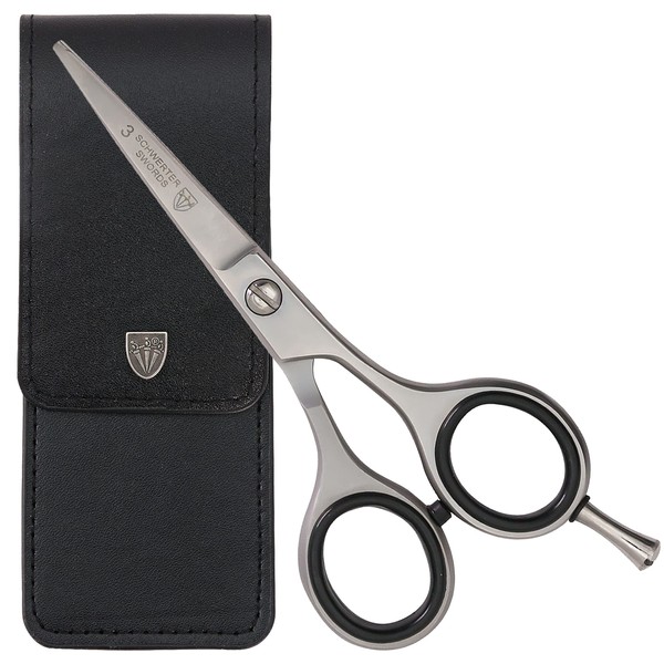 3 Swords Germany – Professional Beard Hair Scissors, Stainless Steel, Straight Blade, Sharp, with case