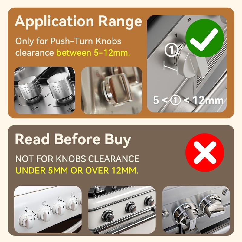 EUDEMON 5 Pack Baby Safety Gas Stove Knob Locks,Childproof Lock