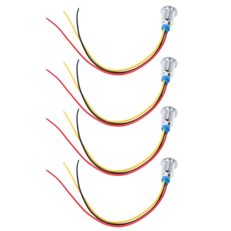 4 Sets PreWired Round LEDs Waterproof 2Color Indicator Common Cathod