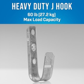 JONARD TOOLS JH12-100 3/4” Standard J Hook, Heavy Duty Metal Cable Hooks, Size 12, 100 Pack