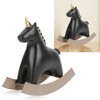Rocking Horse Statue Black Small 13.5x4.5x14.5cm/5.3x1.8x5.7 Decorative Horse Sculpture Crafts