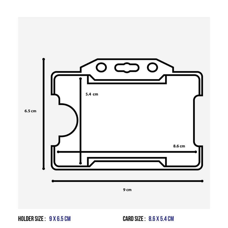 White Single-Sided Rigid Slide in Open Faced ID Card Badge