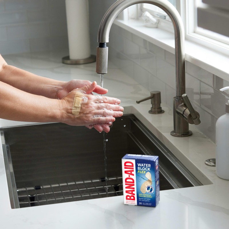 Band-Aid Brand Water Block Flex 100% Waterproof Adhesive Bandages for
