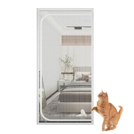 iFCOW Cat Grid Door, Scratch-Resistant Mesh Door for Cats with Zip Prevents Puppies Cats from Running from the Bedroom Kitchen at Home