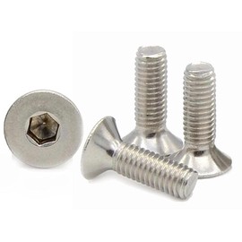 M5 (5mm x 10mm Inc Head) Hex Socket Countersunk Machine Screws - A2 Grade Stainless Steel (Pack of 20)