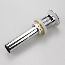 Polished Chrome Pop Up Sink Drain with Overflow, Bathroom Faucet Vessel Vanity Sink Drain Stopper