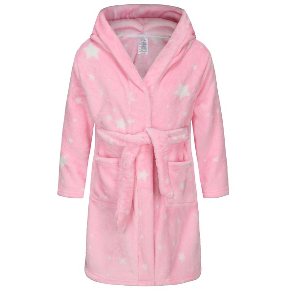FunnyPaja Girls Soft Fleece Robes Plush Hooded Bathrobes Sleepwear for