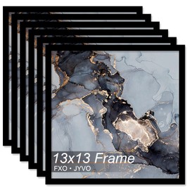 Fxojyvo 13x13 Frame Set of 6, Black Picture Frame for 13 x 13 Square Picture Poster Photo, Light Weight and High Transparent 13 by 13 Frame for Wall - 6 Pack/Black/13 x13