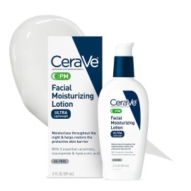 CeraVe PM Facial Moisturizing Lotion, Night Cream with Hyaluronic Acid