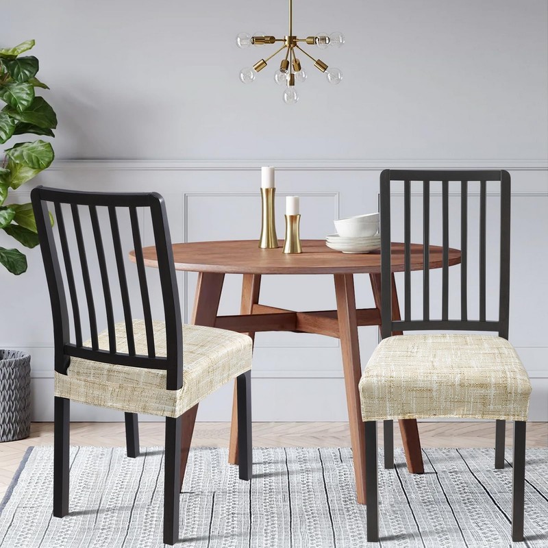 SearchI Stretch Dining Chair Seat Covers Set of 4, Stretch