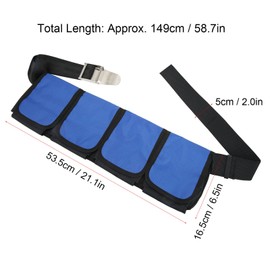 Tyenaza 4-Pocket Oxford Fabric Diving Belt, Adjustable and Robust, Essential for Diving, Snorkelling and Freediving (Blue)