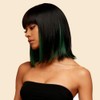 Pelucas Corta Mujer, Peluca con Fleco y Mechas, Cabello Sintético