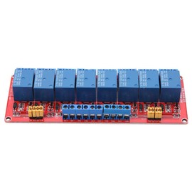 Walfront 8 Channel Relay Module Board with Optocoupler, 24V, Manual Operation, Silver Contact, DIN Rail Mount, -20°C to 85°C