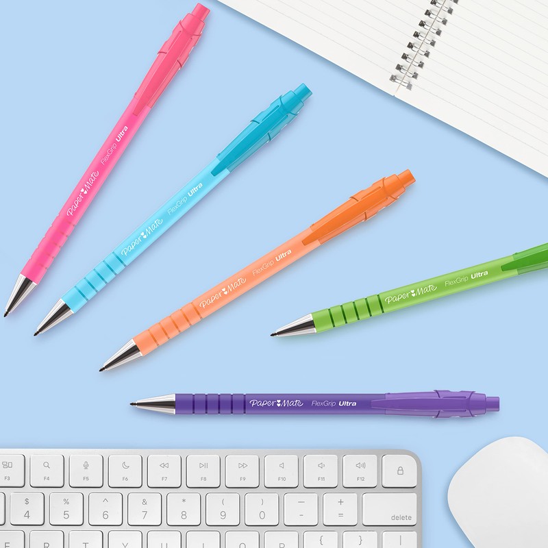 Paper Mate Flexgrip Ultra Bright Ballpoint Pens | Medium Point