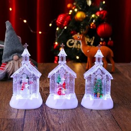 Christmas Decoration Santa Crystal Church Sparkling Snow Light Gift Table Free Size / C-46 Christmas Tree 2ea
