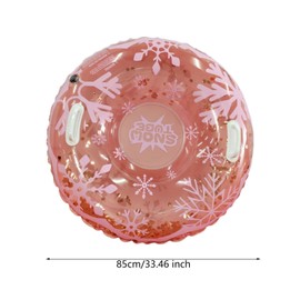 Fenteer Inflatable Snow Tube Inflatable Sled Portable Pink Cold Resistant Cartoon