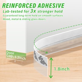 Weather Stripping Silicone Seal Strip, Weather Stripping Door Seal Strip - House and Glass Shower Doors Silicone Sealing for Door and Windows Gaps of Collision and Side, (Transparent) 45MM…
