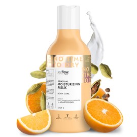 So!Flow Invigorating Juicy Orange & Cardamom Body Milk with Schisandra Extract for Healthy, Hydrated Skin Body Lotion Women's Body Cream Very Dry Skin Body Lotion Natural Cosmetics