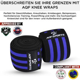 AQF Knee Brace, Strength Training Knee Support Men Women - IPL USPA Approved Fitness Knee Pads, Elastic Knee Wraps for Bodybuilding, Sports & Training
