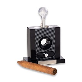 Customized Table top Guillotine Cigar Cutter w/Drawer for cuttings by Bey-Berk (Black)