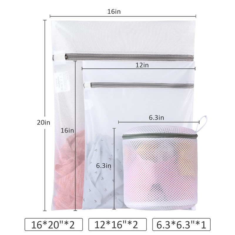 GOGOODA Laundry Mesh Wash Bags for Delicates (5 Set-2L, 2M,